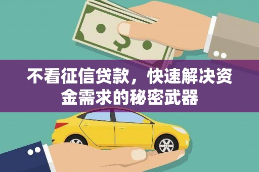 阳朔不看征信贷款，快速解决资金需求的秘密武器