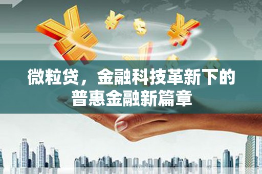 阳朔微粒贷，金融科技革新下的普惠金融新篇章